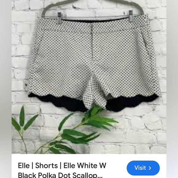 Elle women short black & white Swiss Polka dot tweed, scalloped hem! Size 8 - Picture 8 of 10